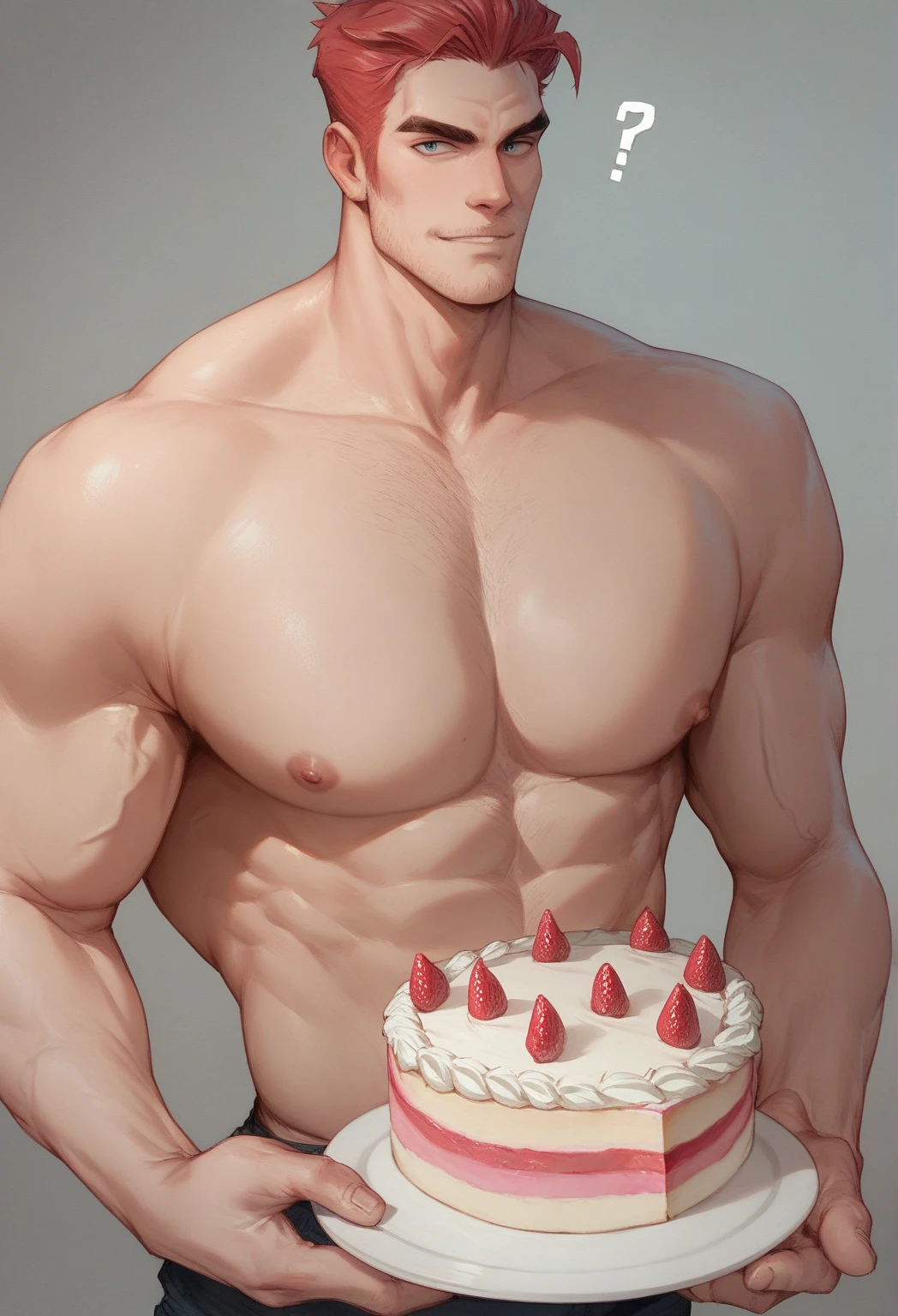 best quality, masterpiece, handsome polynesian man, tan skin, wavy dark hair, round eyes, fucks a birthday cake, penetration, messy icing and frosting on face and body, sexy, gay, homoerotic, perfection, no watermark, no logo, no signature