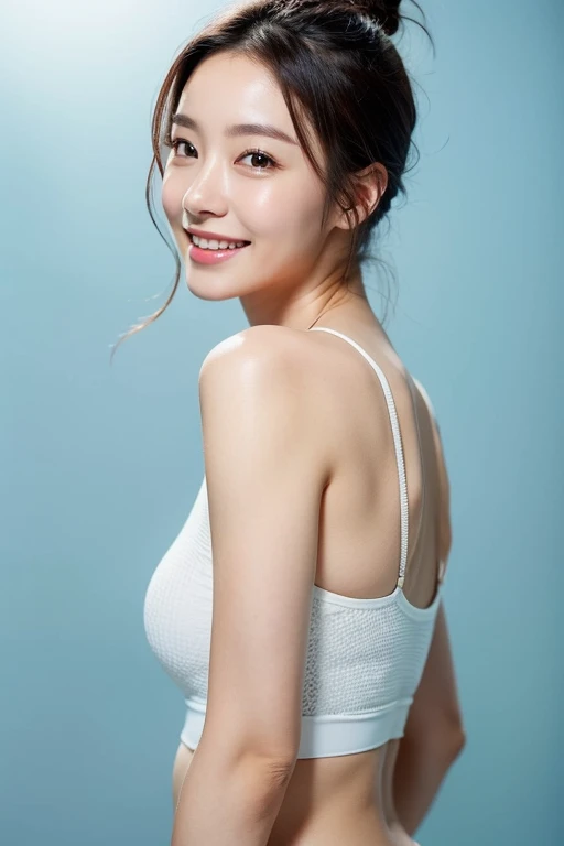 beautiful face, highest quality,Super high natural light, shiny skin,fine skin,detailed face,fine eyes, beautiful japanese college girl,,Athletics,Tank top,open leg pose,Pose that emphasizes the buttocks,Pubic hair visible