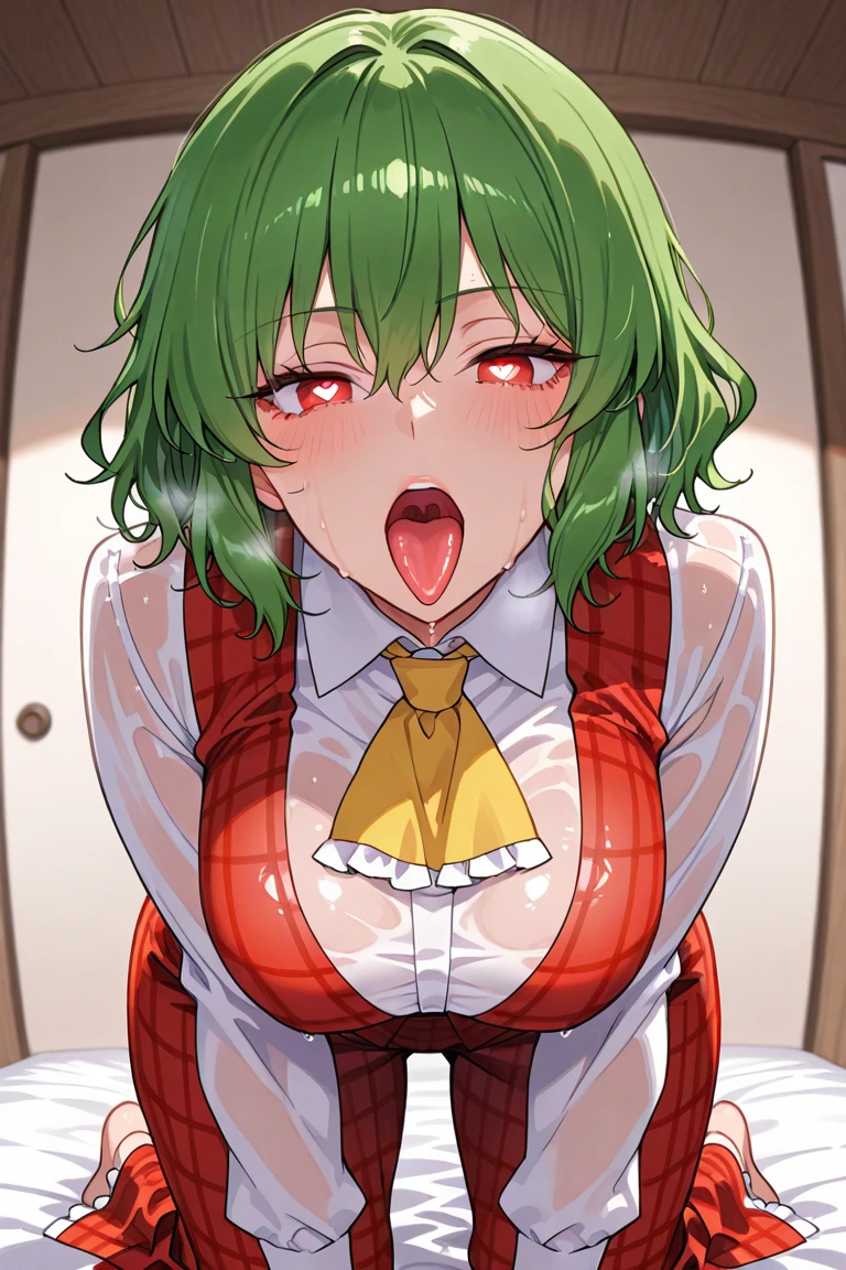 (8K、masterpiece、Highly detailed background、High resolution)、(Mitsuri Kanroji)、Cleavage、Browsing Caution,NSFW, penis ,(Fellatio,blowjob,handjob,unsensord,hetero,tongue out,long tongue,:1.3) ,(cum on tongue:1.5),(Gargle:1.4),(open mouth:1.5)