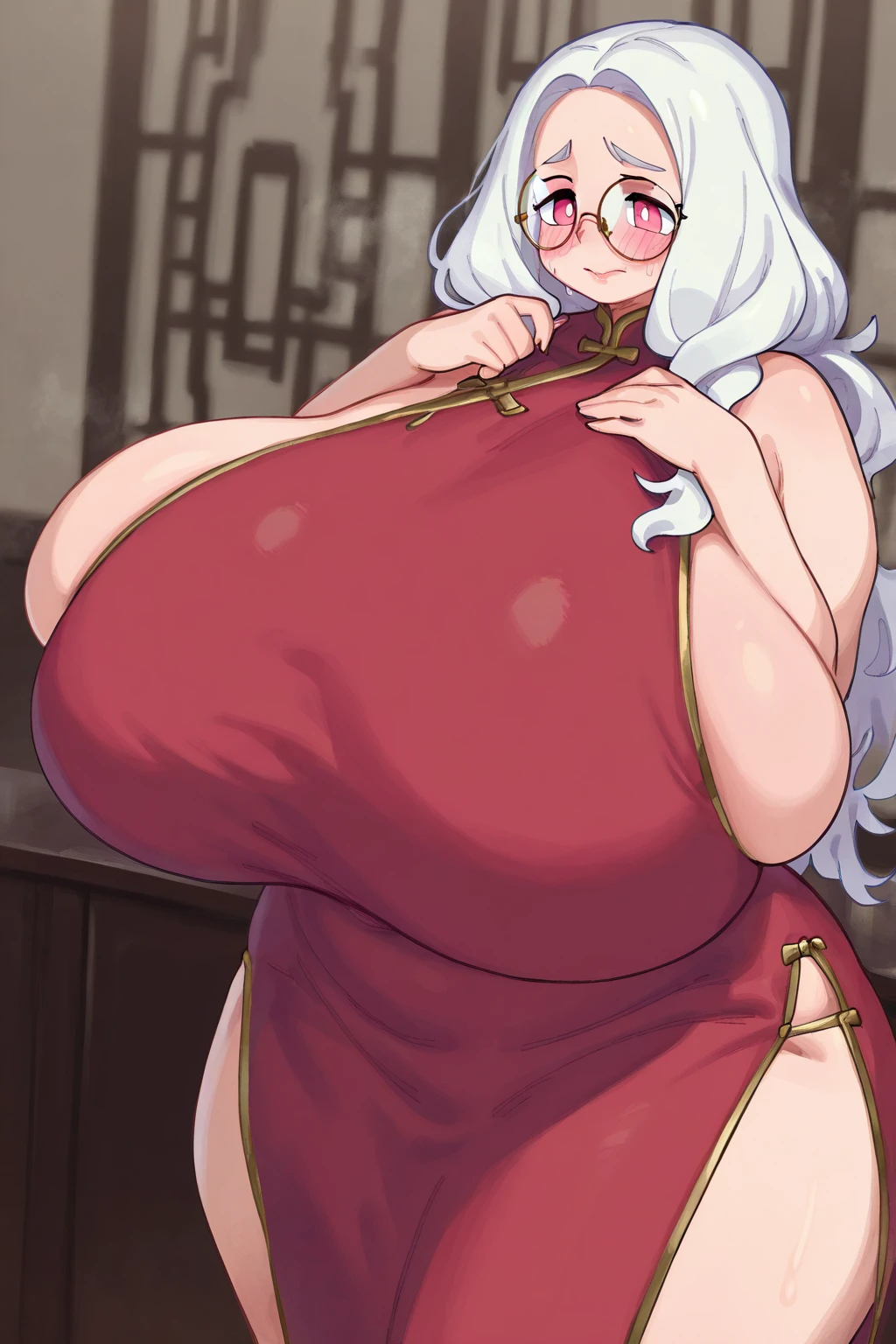 score_9, score_8_up, score_7_up, score_7, Expressiveh,best quality, masterpiece, ultra high resolution, couple, [girl:man:20], 
((demon girl:1.2), ((tomgirl)), ((skinny, thin, tiny, cute), (large breast, large bust:1.5)), girl, _loli, jewelry, necklace, earrings, shoes, full_body, long hair, sneakers, hair buns, horns, horny, ((hands_on_hips)), standing, dark_skin, dark-skinned_female, black_hair, leggings, bodysuit, strapless),

((big fat man:1.2), male, ugly_uncle, shoes, full_body, bald_head, sneakers, ((hands_on_other)), standing, pale_skin, pale-skinned_male)