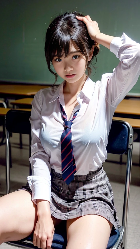 Pubic hair grows、Smile full of happiness、During sex、During sex、During sex、Panting face、Lacking、After being attacked、Torn and battered schoolgirl costume(Red plaid mini skirt)、Sweating、Expression in a state of excitement、short-hair、eye glass
