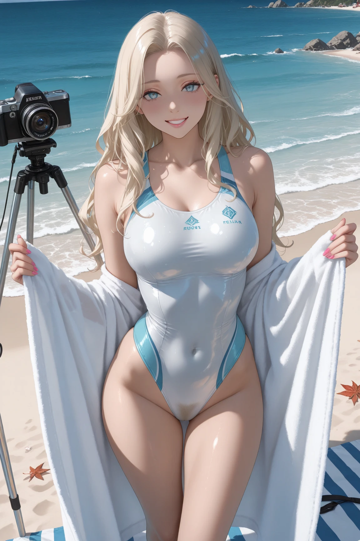 The white-haired swimsuit is big and almost unworn