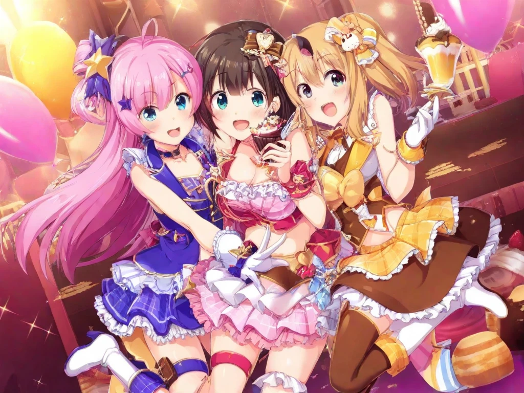 
(((masterpiece、Highest quality、Detailed Anime)))、((Three girls、beautiful girl、Detailed and cute face、smile、Completely naked、Pussy:1.5)))、(Idol Concert、Concert Stage、PreCure Costumes、Beautiful illuminations)、(((Ultra mini skirt、Pussy、Nipples、Mid-chest)))、(Completely naked、3 cute girls:1.3、Various hair colors、smile:1.3、Idol Costumes)、(Nipples、Pussy)、(Glowing Skin、Flashy and gorgeous accessories、Fishnet tights)、Visitors々