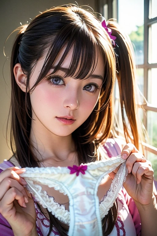NSFW, 8k, High-level, absurd, masterpiece, best quality, primitive, very detailed CG, very detailed wallpaper, perfect lighting, Extremely detailed (((The personifying " Phoebe Cates " as a Little Girl))), MysticSight, Tyndall effect, Tyndall scattering, Studio gray background with (many Dazzling RainbowColor particles BokeH:1.28), (RoundlyButts, ThighGap), (Exposed:0.4), (Assfocus with looking ahead), BREAK (NOGIZAKA face variations) Extremely Detailed very KAWAII face variations, perfect anatomy, Childish, captivating gaze, elaborate detailed Eyes with (sparkling highlights:1.28), long eyelashes、Glossy RED Lips with beautiful details, Coquettish tongue, Rosy cheeks, Radiant PearlSkin with clear transparency . { (Dynamic LifeLike expressions:1.4) | :d) }, (large eyes:-1) .