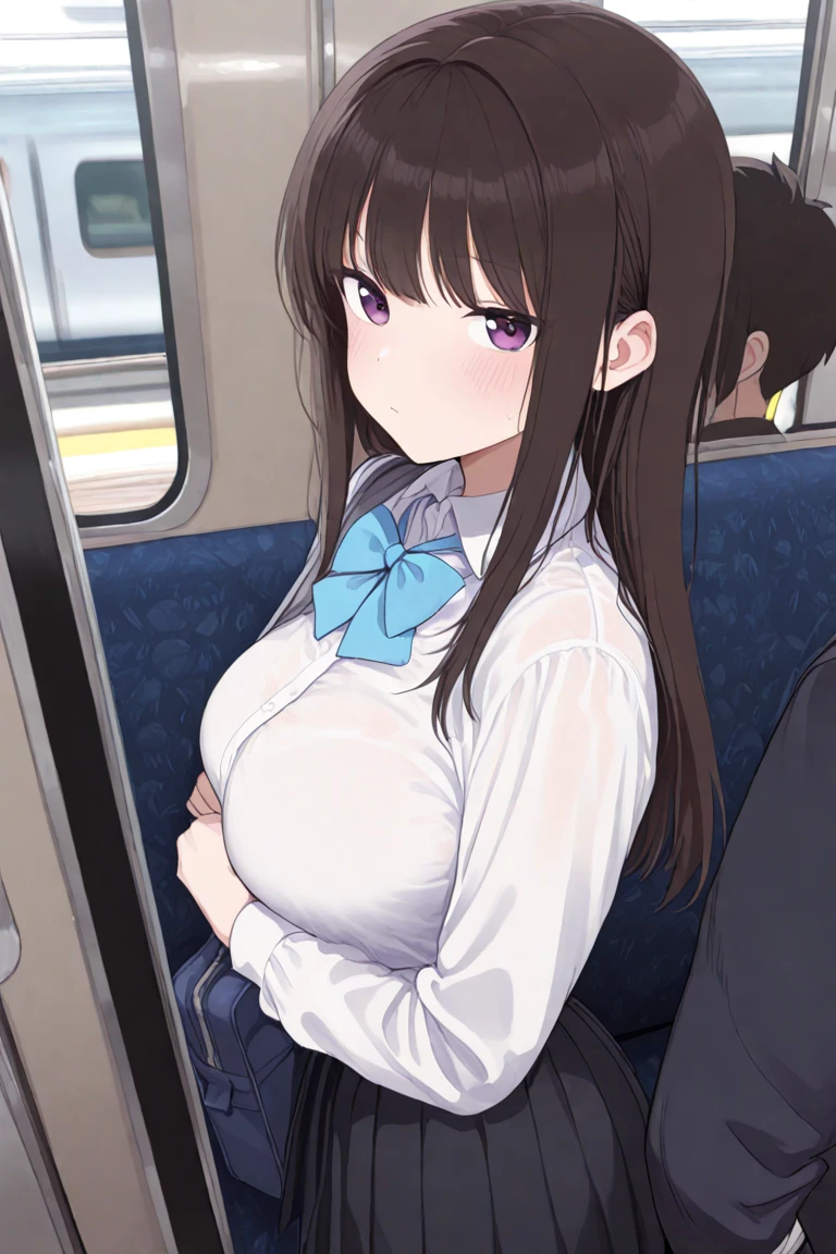 debris flieasterpiece、highest quality、Super detailed、High resolution、High resolution、8K portrait、Unity 8k壁紙のHigh resolutionCG、unity 8k wallpaper、cute:1.5、:1.5、Highly detailed CG unity 8k wallpaper、realistic、real person、cute、 portrait photography、shiny skin、High resolution、brown semi-long hair、(16 years old:1.2)、(1 girl)、(Inside the train:1.6)、(school uniform:1.2),perfect face, seriously, (blush:1.5),(((clothing lift:1.5))),((I have nipples:1.5)) (medium chest:0.8), Detailed description vagina,show vagina,spread legs,spread ,((vaginal orgasm:1.5)),(headphones on neck),((get your knees up:1.5)),((grab knee:1.5)),((open your legs:1.5))
