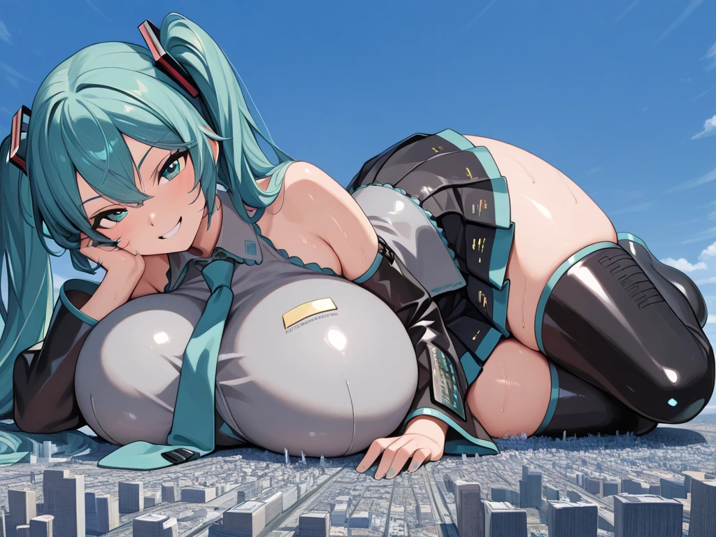 Giantess with firm , long sexy legs, yellow hair and in a bikini is lying on the ground, while the city at her feet burns in flames for the destruction she has caused, while the tiny people climb on her body to try to defeat her uselessly. Giantess, goddess, macrophilia, curvaceous body, hentai, fetish, sexy legs, bikini, high heels, high quality