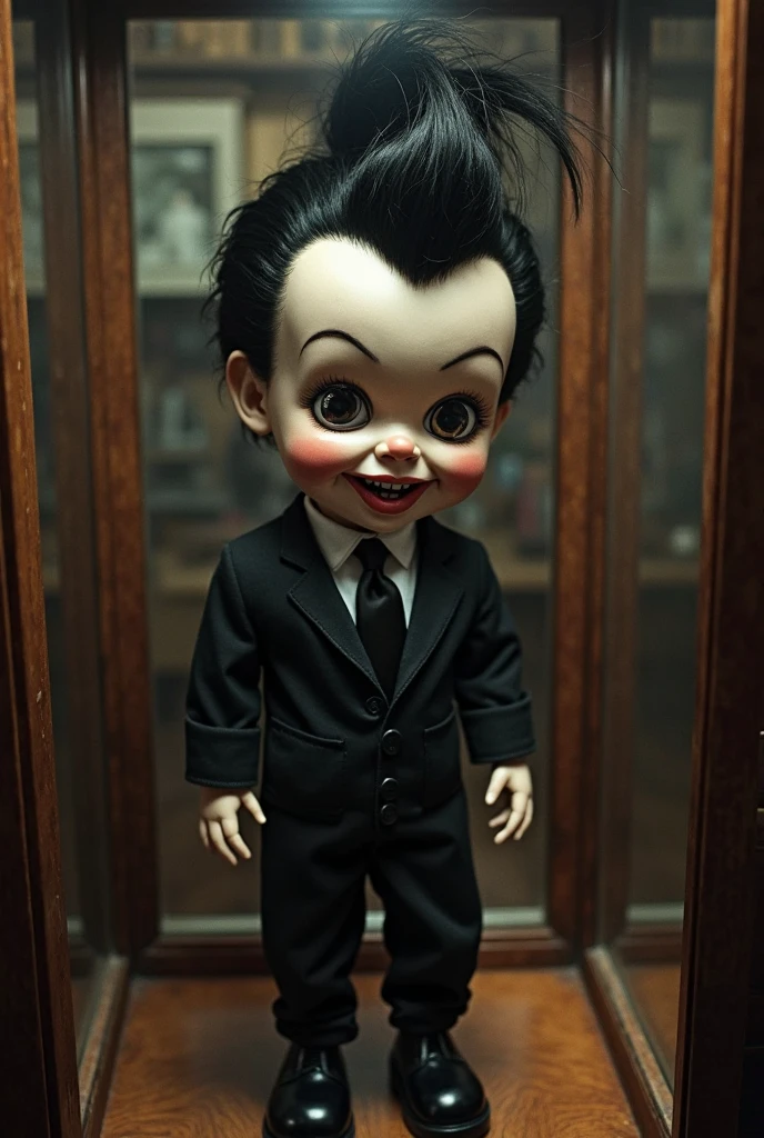 (knitted toy voodoo doll:1.7), (Voodoo Doll in a Godfather Setting:1.3), (Clothing: 1940s mafia suit with a fedora:1.0), (Accessories: enchanted cigar emitting a smoky glow, floating crime family portraits:1.1), (background: dimly lit study with rich wooden furniture, ominous ambiance, and an atmosphere of organized crime:1.2), best quality, masterpiece, detailed soft oil painting, detailed background, dramatic cinematic lighting, soft edge lighting, professional, dramatic lighting, hard edge lighting, ultra quality, 4k, masterpiece, best quality, 8k, ultra high definition, high resolution, extremely detailed