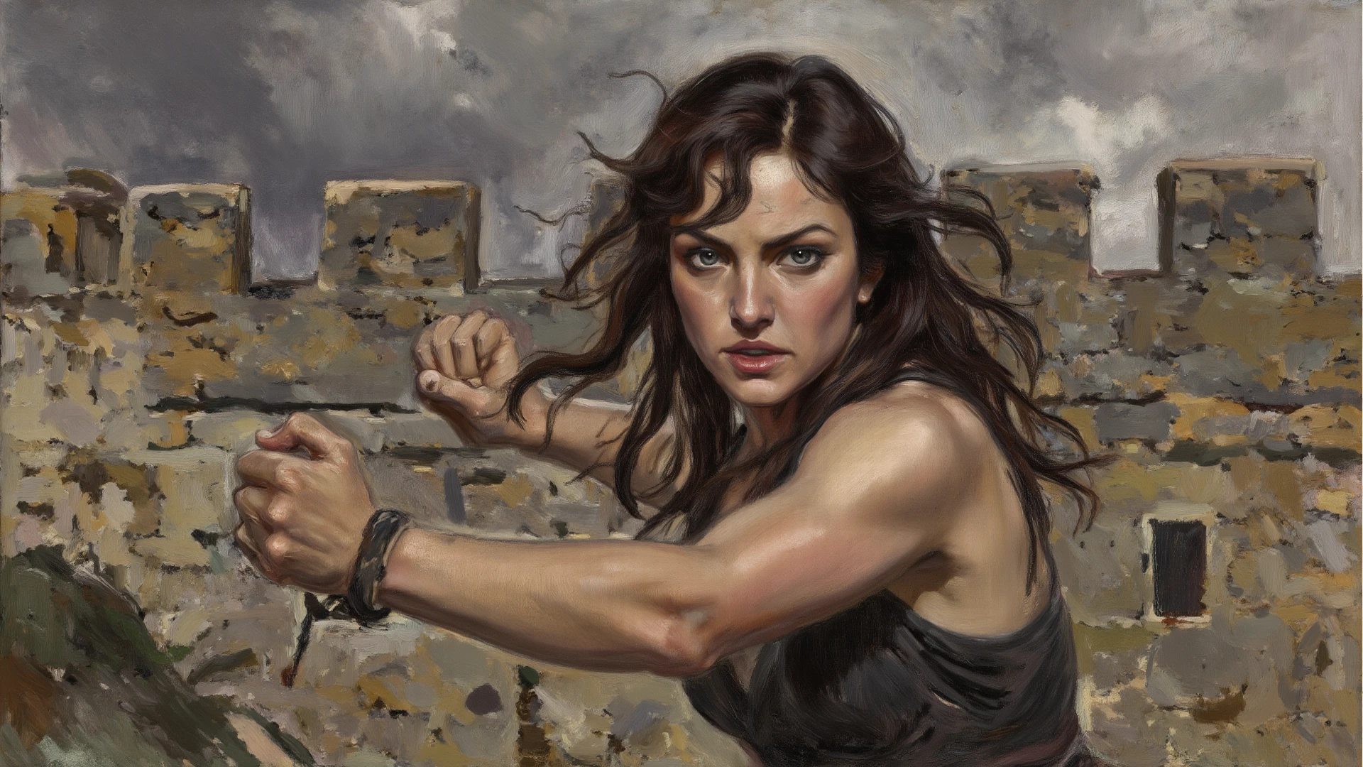 (((Sophie Marceau))), ((Standing beautiful mature female)), ((hanged by ugly men)), (((sweaty skin))), ((dark green dress warrior tunic)), fantasy village, muscular, (breastplate) armor, (((cleaving panty in her vagina:1.2))), (((dark panty:1.2))), (thin waist), large hips, perfect face, (restrained), (manhandled, beaten), ((broken steel armor)), ((brown long hair)), ((freckles)), (cameltoe), ((tied)), ((hardly beaten by men:1.2)), ((puffy pussy:1.2)), ((dark fabric)), (((she is hit in the cheek:1.2))), (((violent hanging movement effect:1.2))), (((one naked breast:1.2))), (((violent murder view:1.2))), (((choking))), (((hanged, strangled by rope:1.2))), (((head thrusted by noose rope:1.2))), (((tense bigger rope above her head:1.2))), (((large jute rope))), (((throat strangulated by noose rope))), (((standing on tiptoes:1.2))), (((gallows))), (((insanely brutal throttle:1.2))), (((biggest puffy pussy labia)))