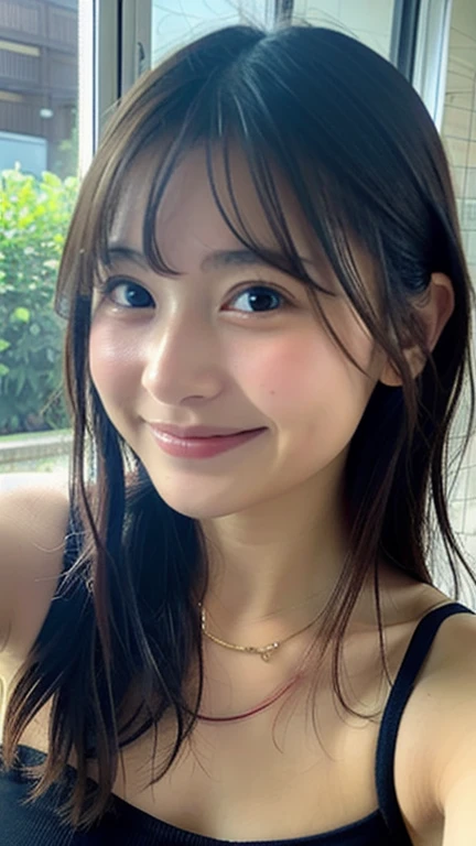 ((Highest quality)), ((masterpiece)), (detailed), Japanese, 40 years old, Beauty, Front face,whole body,smile, Nagoya,Facial wrinkles, In underwear,sexy,Selfie