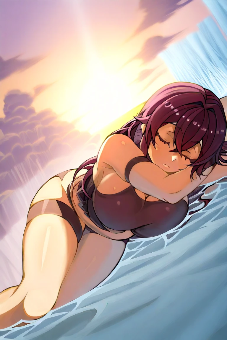 (masterpiece, best quality, ultra-detailed, adult, Cala, 1girl, jujunaught, curvey, solo) large breasts, (cowkini, cowprint bikini, thighhighs, highheel boots, elbow gloves) (collar, full body, surprised, worried, panting, red hair, spiky hair, full body, looking at the viewer, female focus)
