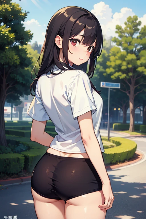 (full body),masterpiece, Highest quality, High resolution, One girl, alone, Grey Hair, Blue eyes, (sunfes，band uniform, No sleeve, White gloves, Pleated skirt, Knee-high boots), Cowboy Shot, Hands on hips, smile, Open your mouth, Outdoor，Thick thighs，((Butt, Butt focus, Recall)),(The skirt is blown up by the wind),