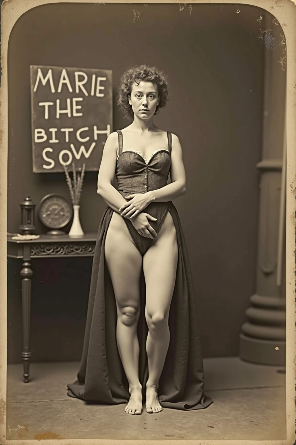 Archive photo, 1862, vintage nude, <lora:dreamlookai_sd-v1_ckpt_db_DbFdmpew_ckp_tzKLMkMW_step_1200_photo_of_Elise_Books:1> <lora:VintageNude-000003:1>