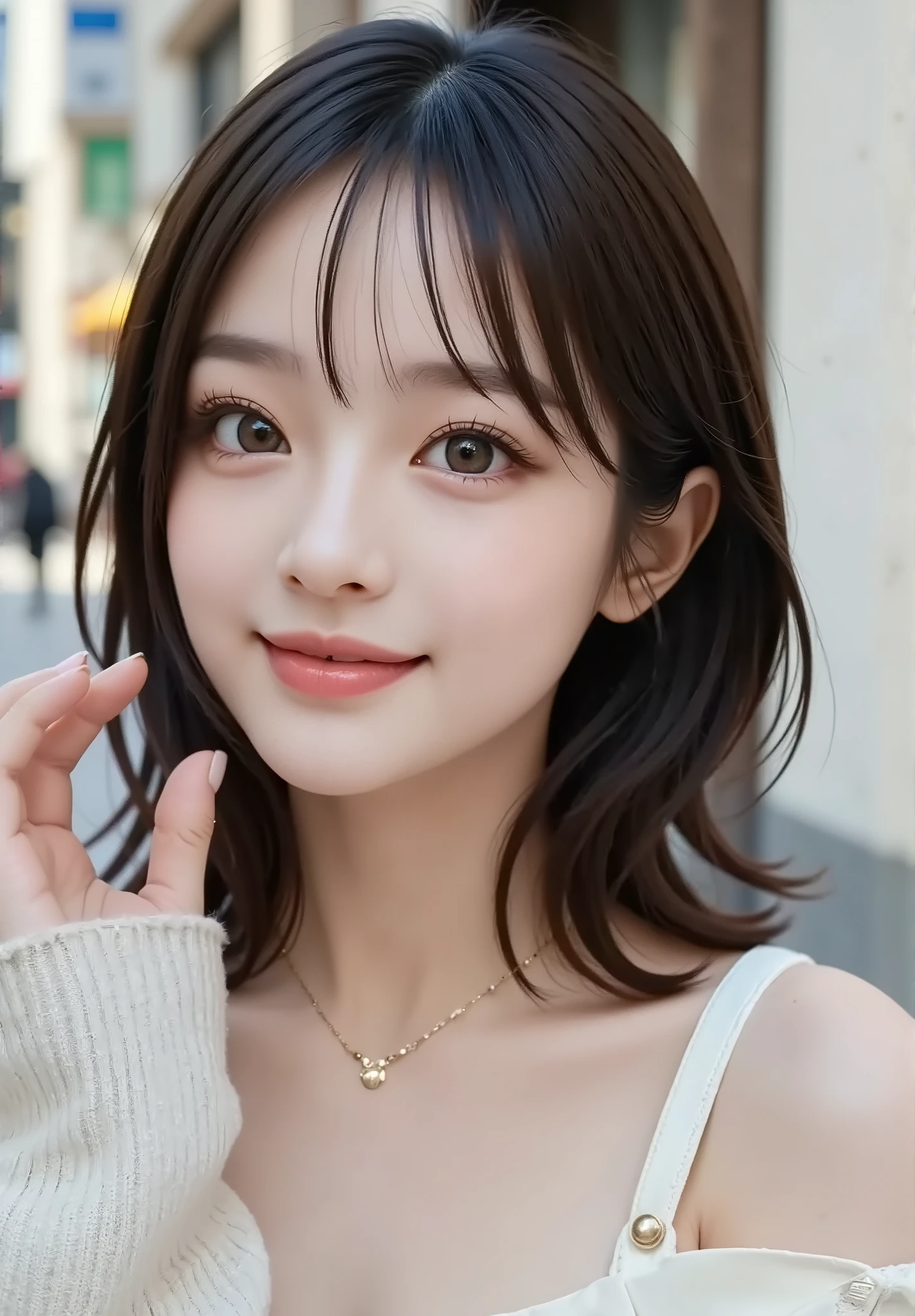 {{Focus on face: 1.8},{{Focus on eyes: 1.8}},{{{Best quality: 1.8}}}, {Best quality: 1.8}, {:1.8}},,{Natural makeup: 1.8},{{Clear eyes: 1.8}, {Transparent white skin}, {Professional lighting)}},{High precision selection},{{{{Upper body photo}}}},{{Single high school girl: Smiling: Chest: Nipples}},,{Red cheeks: 1.6},,{{{{Smile: Big double eyelids: Mascara: Under-eye bags: Long eyelashes: 1.8}}},,{{Eyeshadow: 0.8}},{{{{See-through-white tank top-nipples: 1.8}}}},{{Bob cut: Princess cut: Ponytail: 1.8}},{Hands behind head: 1.8},,{{Blurred white background: 1.8}}