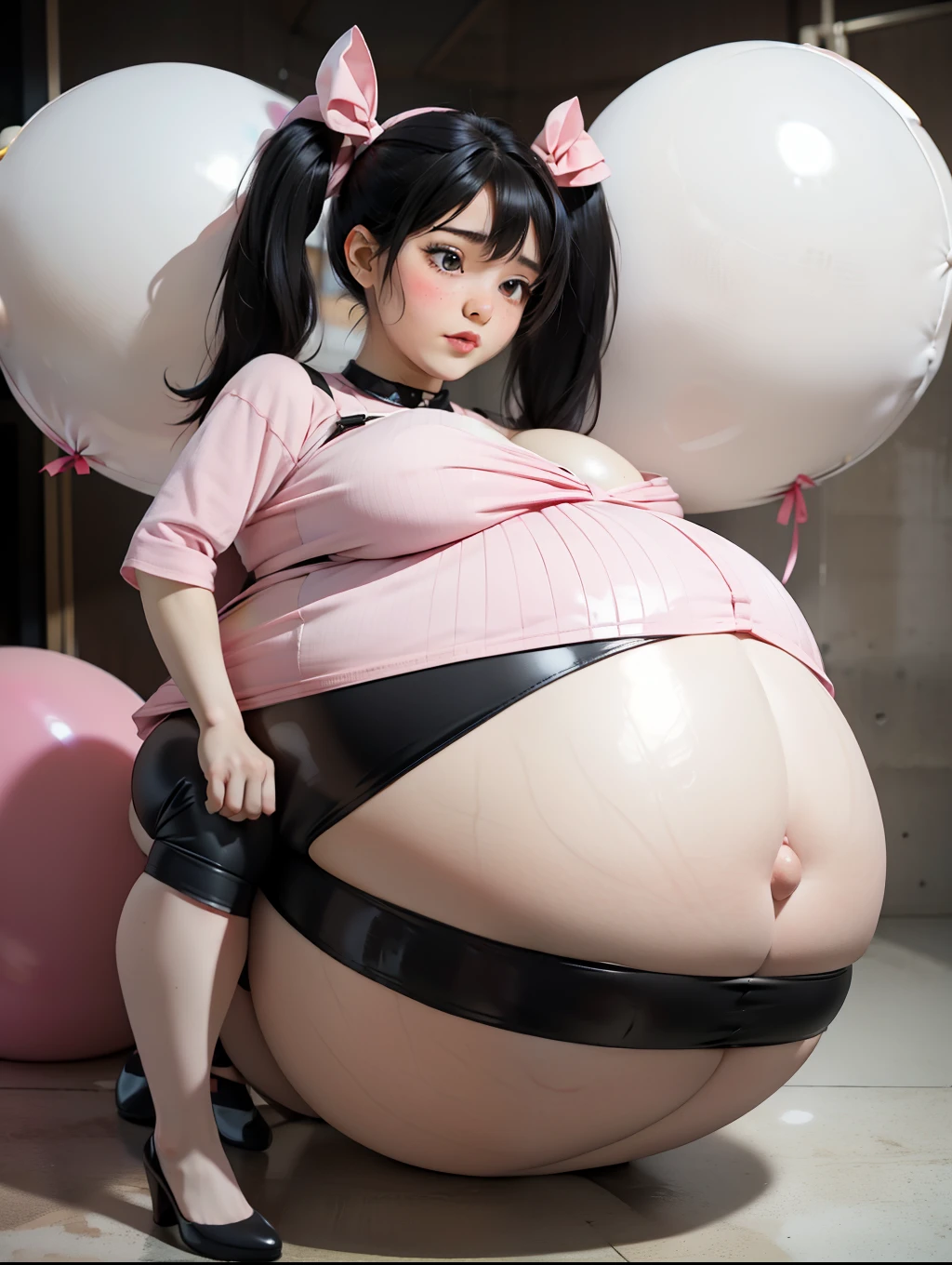 twintails Hair Bow, black hair,Big Baby Bump pregnant, Purple school uniform, Big boobs, nipple, cum, Big Black Balloons,16 years girl, Big pregnant Belly, Big Pregnant girl, Largest Belly of Pregnant, Huge Pregnancy, background hotel room,Huge 9 months Pregnancy Belly, purple eyes