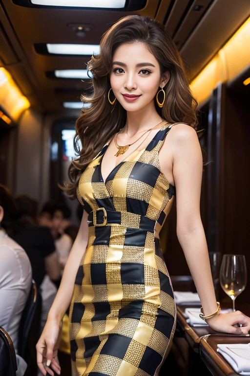 Half-length glamour portrait, nikon D850, f1.6 lens, 200mm, DSLR, 22 Megapixels, (((Inner courtyard of a manor house scene))), shot of a stunning 19 years old korean girl, (smile:1.4), (wearing trouser suit with Electric yellow satin blouse:1.6), ((seductive pose)), hot girl, (((big natural breasts))), (((black fringe hair))), (small girl), symmetrical face, photorealistic, photography, (bright natural lighting), gorgeous, deep cleavage, (masterpiece), best quality, high resolution, extremely detailed, cinematic lighting, (((very narrow waist))), rich colors, hyper realistic, lifelike texture, ((jewelry)), (((She has beautiful hands and wears rings))), (bracelet), (necklace), (ankle chain), (nail polish) (earrings), Fuji Superia 200, 8k