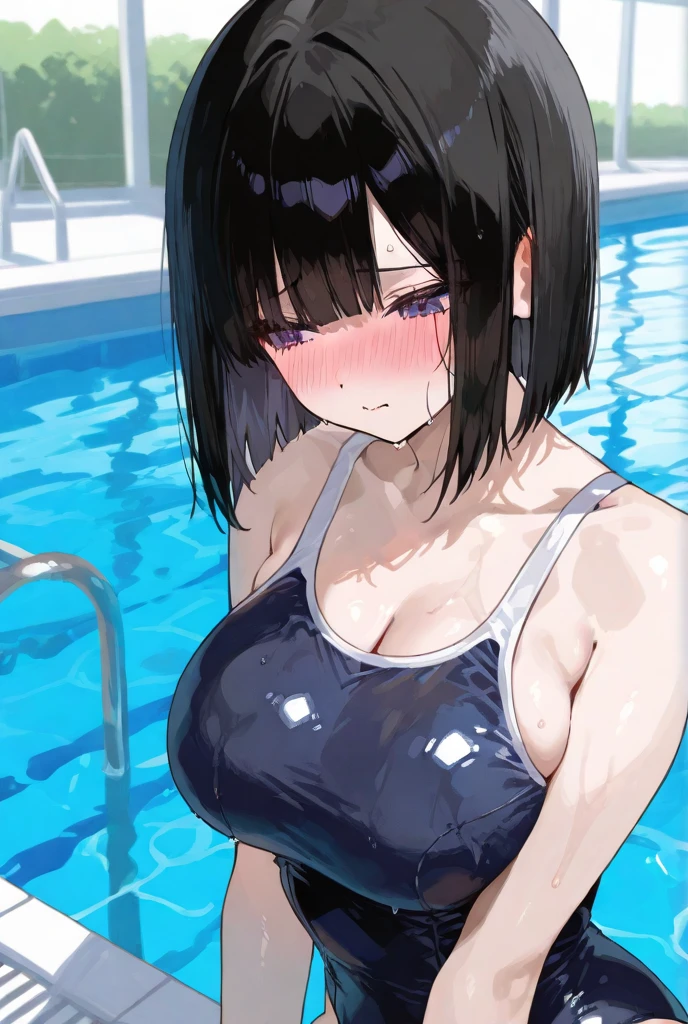 doggystyle anal, (creampie, realcumAI2:0.8) photo of beautiful Black hair,, short hair,, Soft young pretty cute woman getting fucked by perfect penis, on sexy Bikini 👙 (outdoor:1.1) by Swimming Pool in the Sun out, from above, (supermodel:1.2), (masterpiece, best quality, incredible detail, perfect lighting, ultra high skin detail:1.2), perfect face, perfect lips, perfect mouth,, heart shaped lips,, Dark Grey eyes, , Detailed eyes,, slutty eyes & expression,, Being absolutely dominated by Male penis, Grabbed her breast tightly,, slapped her ass/face 😈,,, screaming please stop//