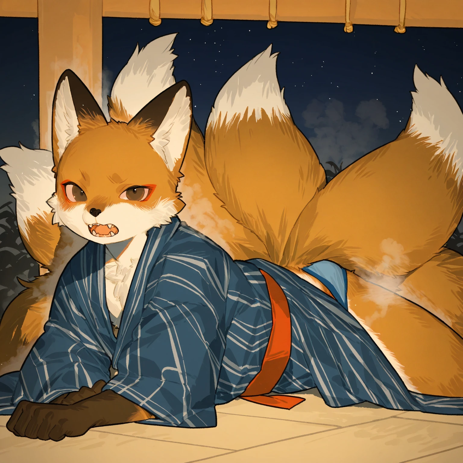 shota, orange fox, Boy, fox boy, shrine, ahegao, kimono,open penis, nsfw, Expose, shadow, cum on face, sit, skinny, Sweat, sex toy, dildo, big dildo, dildo in anal
