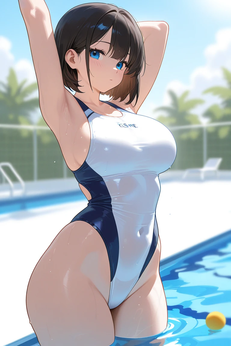 nsfw:1.2,Highest quality, masterpiece, Ultra High resolution, (realism: 1.4), RAW Photos, (Highest quality, High resolution, 4K, Detailed lighting, Shaders, Perfect Anatomy, Perfect Proportions), In the eye of the beholder, (masterpiece, Highest quality) (Highest quality, 4K, 8k, High resolution, masterpiece: 1.2), Very detailedな, (Realistic, Realistic, realism: 1.37), (masterpiece: 1.3, Highest quality, Ultra High resolution, Super detailed), (Realistic, realism: 1.4), (Highest quality: 1.2), Perfect Eyes, Perfect Face, Perfect lighting, (Highest quality, 4K, 8k, High resolution, masterpiece: 1.2), Very detailedな, (Realistic, PhotoRealistic, PhotoRealistic: 1.37), (Highest quality, 4K, 8k, High resolution, masterpiece: 1.5), Very detailedな, (Realistic, PhotoRealistic, PhotoRealistic: 1.5), masterpiece, Highest quality, Super detailed, Highest quality, High resolution, 32K CG, Very delicate and beautiful, figure, High resolution, Sharp focus, Front lighting, Shine, One Girl, alone, smile, very beautiful and detailed anime face, Very detailedな game CG character eyes, ((masterpiece)), ((Highest quality)), (Very detailedな), ((cute)), cute, ((Very detailed)), 4K, (8k), Highest quality,
Absurd:2.0, (White super high cutレーシング水着:1.5), Realistic, unity 8k wallpaper, masterpiece, Realistic face, Realistic skin texture, Detailed Hair, Very detailedな, Realistic glistening skin, cute girl, Perfect Face, Attractive face, Shine肌, (((Juicy breasts))), (((Sexy Body Woman))), (((Black Hair, Wet short hair))), (((Poolside))), ((Red cheeks, 軽いsmile)), Blunt bangs, (((White super high cut racing swimsuit:1.1))), ((Toned body)), ((Curvy))、Erect nipples:1.2、Backlight、camel toe、((White super high cut:1.5))、Sitting with legs apart in M position、Selfie、Overflowing Sex Fluids:1.5、Hands in crotch、((Masturbation))、Huge Breasts、obesity、(Pointing at his crotch:1.5)