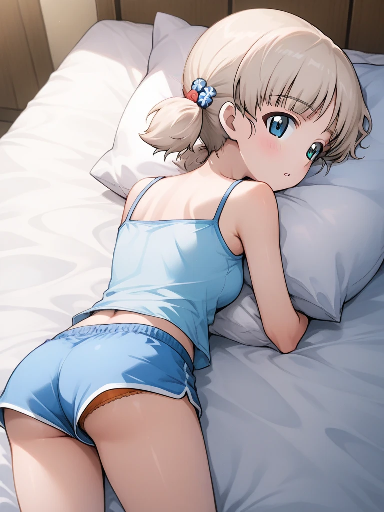 score_9, score_8_superior, score_7_superior, score_6_superior, score_5_superior, score_4_lovelive＿sun shine＿Watanabe＿Yao＿Gym suit＿Bloomer Style_Lie down in bed_View your viewers