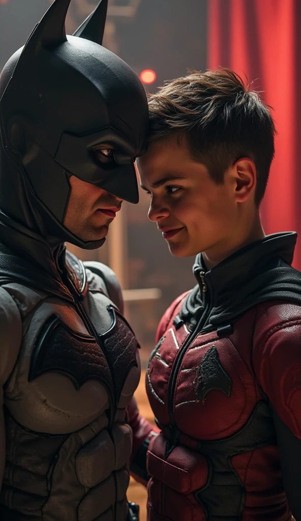 Batman kissing robin