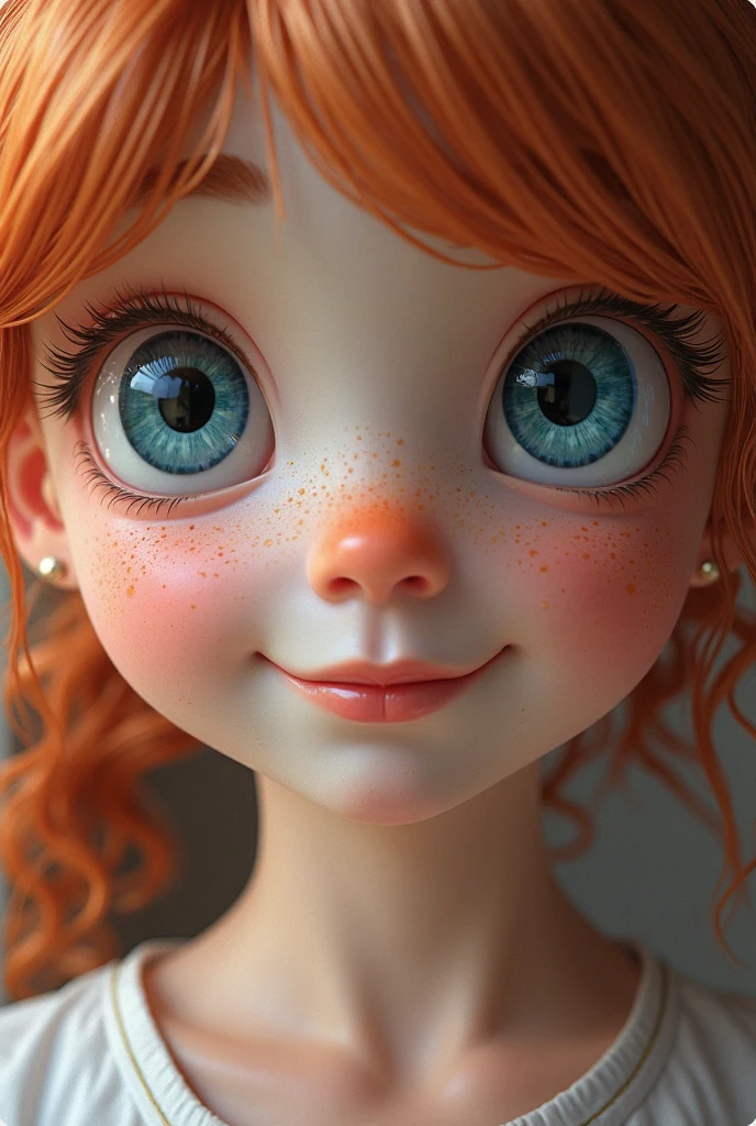 create a boy with straight blond hair, white skin tone with freckles, brown eyes and red plump lips