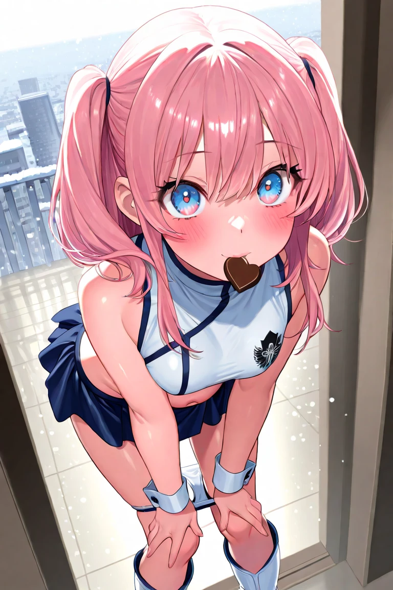 1 Girl, ((((fellatio)))), ((swallow)), saliva, Open mouth, nsfw, Expressive eyes, Perfect Face, ((cute)), Slanted Eyes, (((Baby Face))), (((9 years old ))), ((Low length)), White skin, Shiny skin, Flat Chest, blue eyes, (With tears in my eyes), (blush), ((humiliation)), (Collar), twintail, Pink Hair, very short length white shirts with open chest, very short pleated miniskirt, (Pussy juice), Backstreets, (Sweat), ((breath)), On all fours, 1 boy, ((penis)), (((From the side))), detail perfect piece, 8k