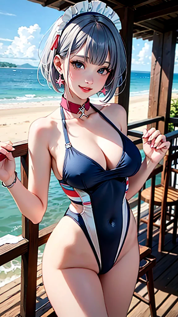 (Super detailed、Ultra-high resolution、8K masterpiece、Vibrant colors)、((Flat Color))、((Floating water))、summer、Poolside、
話かけるBig Breastsの1女、((body paint、Pop tattoo on thigh))、Big Breasts、Spread your legs、Random hentai poses、Angle seen from behind、
(Extremely small competitive swimsuit、choker)、cameltoe、Beautiful hip line、
(short hair、Vermilion blue silver hair、hair ornaments)、Beautiful blue eyes、Beautiful red lip、(fun、smile)
TWICE's Tzuyu' on pause、