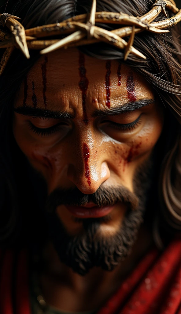 Real jesus christ face injured