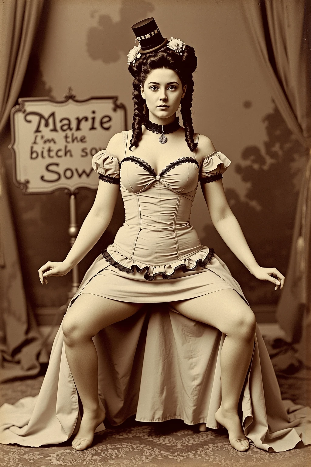 vicorian princess with crown jewelry bracelet necklace by William-Adolphe Bouguereau and Joel-Peter Witkin, (pubic hair), bed, (full body), small breasts, solo, seductive pose, nude, masterpiece, realistic, best quality, <lora:female pubic hair3-000005:0.5>