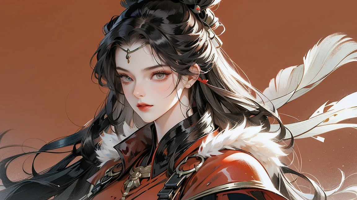 Realism, (Masterpiece, Top Quality, Best Quality), ((Wuxia World, Xiuxian, Chinese Wuxia,)), (1 Girl Solo), (Gentle Eyes), (Hanfu, Tulle Streamer), (Hairpin, Long Black Hair), (Hanfu), Light Pink Lips, (Young), Earrings, White Skin, (Clear Facial Features, Detailed Skin Texture, Beautiful Face, Facial Highlight, Perfect Full Body Portrait), White Background, Standing, Slim Figure, 8K UHD, DSLR, Soft Light, High Quality, High Resolution, (very detailed CG unity 8k wallpaper)