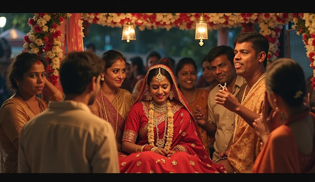 Bride Photo with her family at marriage havan kund
