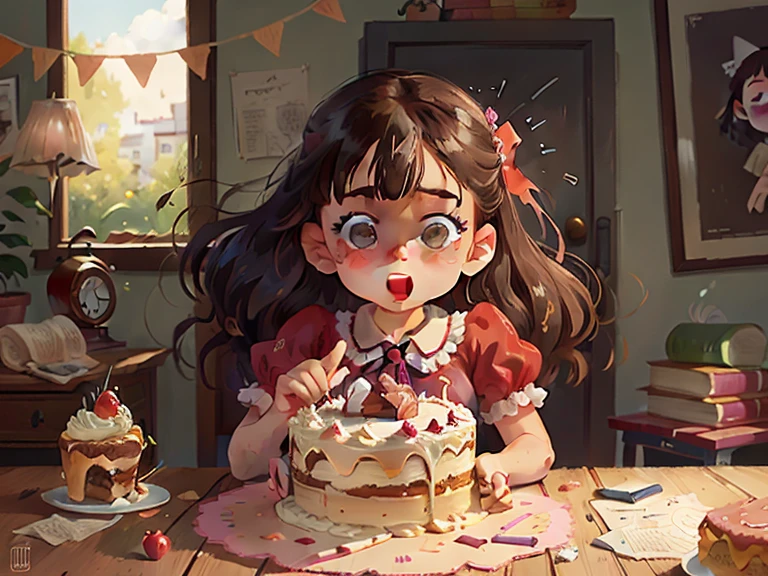 1little girl,birthday,There's a happy birthday card,happy
