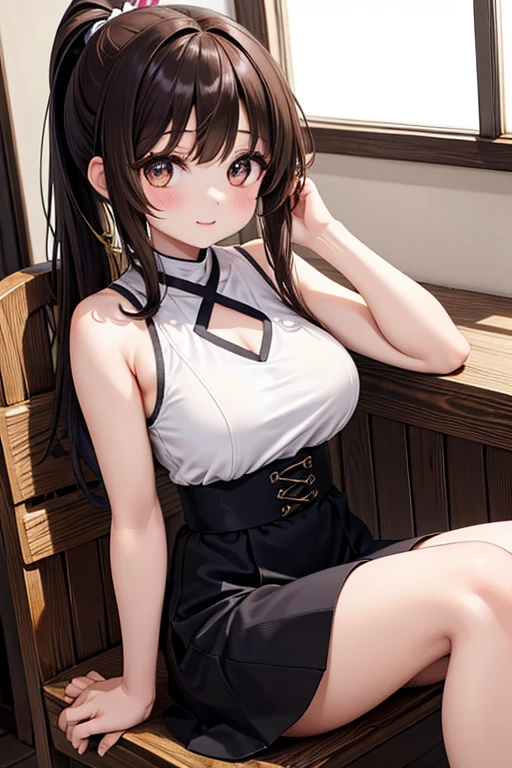 ((Extremely detailed 8k illustrations)), high resolution, (extremely detailed and beautiful background), Super detailed, Professional illustration, Super accurate depiction, Super detailed描绘, (beautiful and aesthetic:1.2), human development report, (depth of field:1.4), rich and colorful, vivid, Beautiful and detailed luminous particles, complex:1.4, nice hands, perfect hands,
(young girl), ((cruel beauty)), (Perfect body:1.2), (highly detailed beautiful face and eyes), breast:1.2, Large areola:1.1, wide hips, oily skin, (((Hair dyed brown))), ((brown eyes)), (long hair, straight hair), sparse, charming, easily affected, a bit sexy, Smile, Jaw parts,
((柔and的大廓形毛衣)) and ((Chic beat)) and ((platform sneakers)),
flowers and a newspaper on the terrace of an upscale café, (hazelnut theme:1.4),