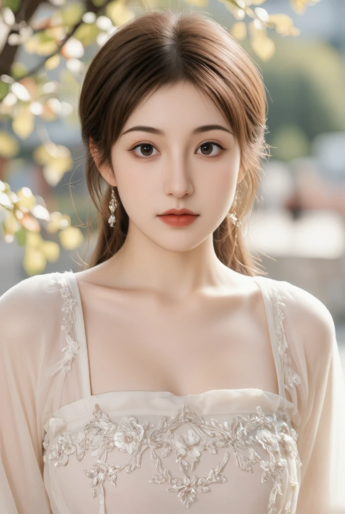 ((Best Quality)), ((Masterpiece)), (detailed), 1 girl, magazine model clothes, VOGUE magazine background, 21 year old asian japanese, double eyelid, short hair below the ears, rubio, blue eyes, hair clips, pale skin