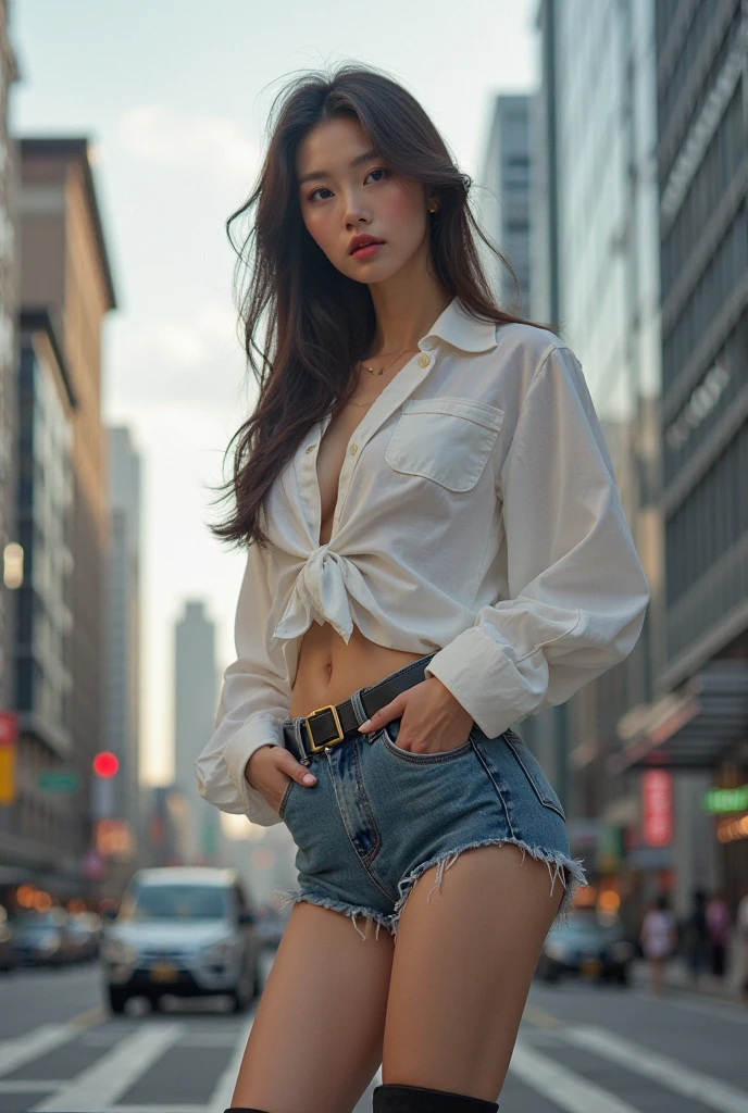 the city street,teens girl,(Double twist braid),short skirt,The shirt,Muffin shoes,Jade foot manicure,depth of fields, A high resolution, ultra - detailed, filigree, RAWE is very detailed, very detailed eyes and faces, Sharp pupils, realistic pupil, tack sharp focus, cinmatic lighting,full bodyesbian,Bigboobs,long leges,From the front side,banquet,dynamicposes,Normal posture,closeup of face