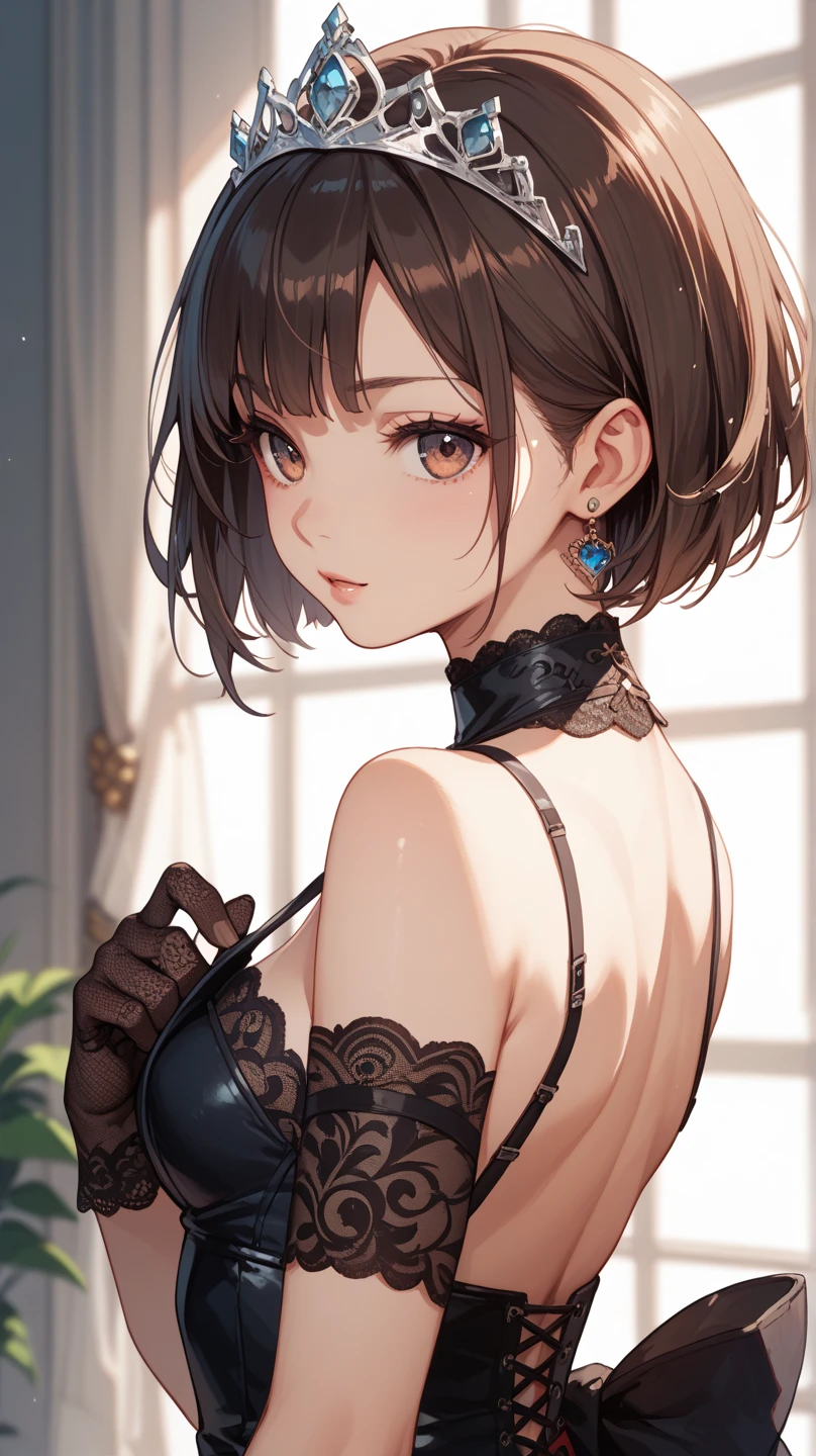 night, RAW Photos, (((Very beautiful portrait))), (Very beautiful portrait))), 1 girl, sexy 25 year old girl, ((Natural brown short hair)), [Brown eyes],A gentle smile looking at the camera(Cleavage), ((masterpiece, 最high quality, Super detailed, Cinema Lighting, Intricate details, High resolution, 8k, Very detailed)), Detailed Background, 8k UHD, Digital SLR, Soft lighting, high quality, Film Grain, Fujifilm XT3, Shallow depth of field, Natural light, Perfect Face