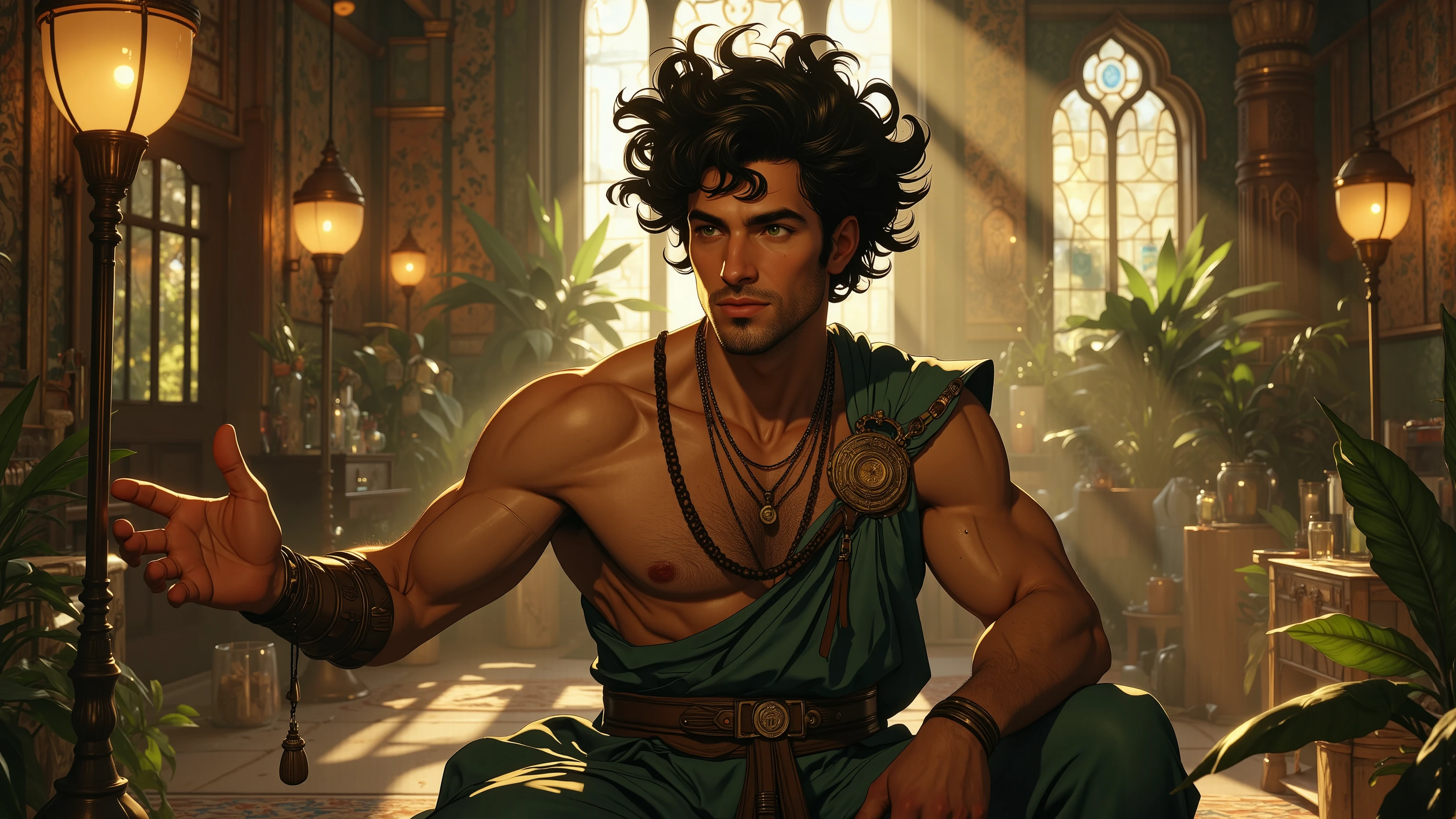 Man wrapped in old dirty cloth, wide angles, ((Detailed environment)), Muscular, Handsome, Detailed background, Lifelike, ((Highly detailed)), ((Intricate)), Detailed face, Natural colors, ((((professional color graded)))), Photorealism, 8K, crisp lighting, trending on tumblr, art by artgerm and greg rutkowski and alphonse mucha and loish and WLOP