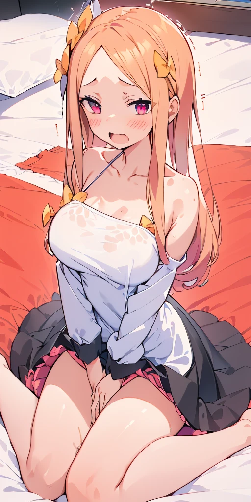 Anime painting,In the woods at a night festival, a blonde girl with twin tails wearing a pink floral yukata is picked up by a man and raped with a creampie,Highest quality,masterpiece,(((1man and 1girl,having sex))),A young and  10-year-old girl is violently raped and cums inside her, crying and screaming.,Obvious flat chest,Visible genitalia,Tears flowing,Her clothes are in disarray and her breasts are visible,A young girl spreads her legs wide in an M-shape