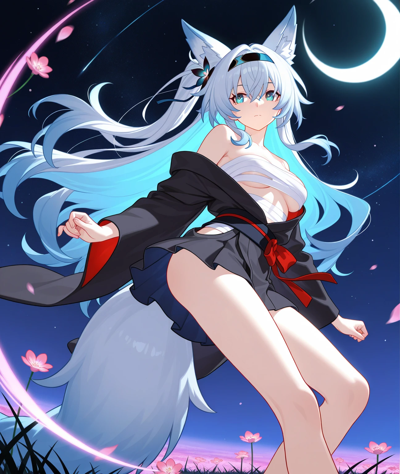 anime girl with cat ears and tail in a white bikini, neferpitou, holo is a wolf girl, anime catgirl, white cat girl, cute anime catgirl, seductive anime girl, beautiful anime catgirl, white - haired fox, holo if a wolf girl, wolf ears, attractive cat girl, nyaruko-san, anime moe artstyle