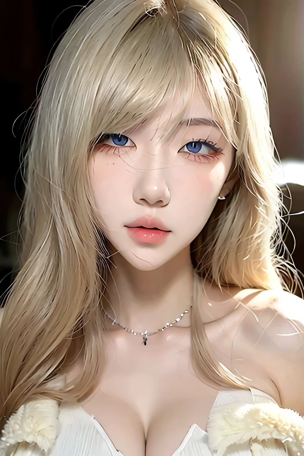 A close up of a woman with long blonde hair in a car, guweiz style artwork, Kawaii realistic portrait, realistic anime art style, realistic art style, [ Artedigital 4K ]!!, realistic anime art style, 4k realistic digital art, 4k realistic digital art, 3d realistic anime style., anime realism style, digital anime illustration