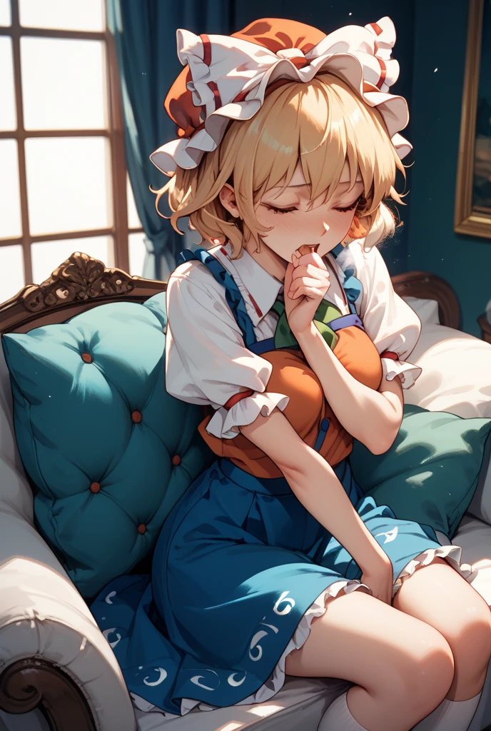 POV, from above, full body,1girl, parted lips, blush, makeup, light smile, , classroom, school bag, light rays, glow, thighs, collarbone, narrow waist, (masterpiece), wallpaper,Highest quality, Anime Moe,nude,porn,hentai, Art Style,Best Anime 8K Konachan Wallpaper,pixiv contest winners,Perfect Anatomy, (obscene,lure,Get naked,Beautiful, long legs ),break, 1 Girl, (alone,,,13 years old:1.3),high female underwear, short hair, amount, (Hair above one eye:1.7),All limbs, Full Finger,Big breasts, Between the legs, Small eyes,accurate black eyes, Hair Clip, (Sailor suit:1.5),(female underwear:1.5) skirt,bed room. break,Very detailed,High resolution,ultra high density skin, Professional Lighting,8K eye detail, (Cute illustrations:1.2),hair，Expressionless，(Hair on one eye:1.5)，Sailor suitlure,Spread your legs and wait.Big breasts,female underwear,i