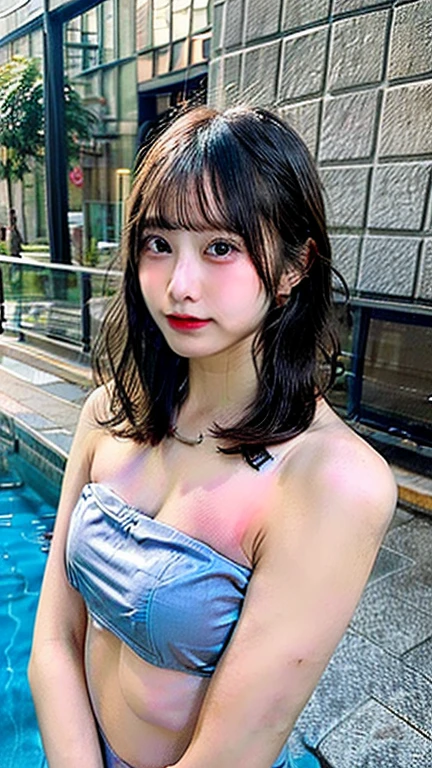 (8K, Raw photo, Best Quality, masutepiece:1.2), (Realistic, Photorealsitic:1.37), Best Quality, 超A high resolution, NFSW Backlit, light  leaks, Dynamic lighting, slim, Smooth skin,  (pureerosface_v1:1), bond, Navel, Kpop Idol, (Beautiful detailed eyes:1),(beautifull detailed face:1),(Freebuff:1.2),  ulzzang-6500, 1girl in, Standing, Upper body, (:1.2), ,  from the front side, Sleeping figure,  Looking at Viewer, Huge breasts, arms behind back, Street, Sunlight,fullnude、pink nipples