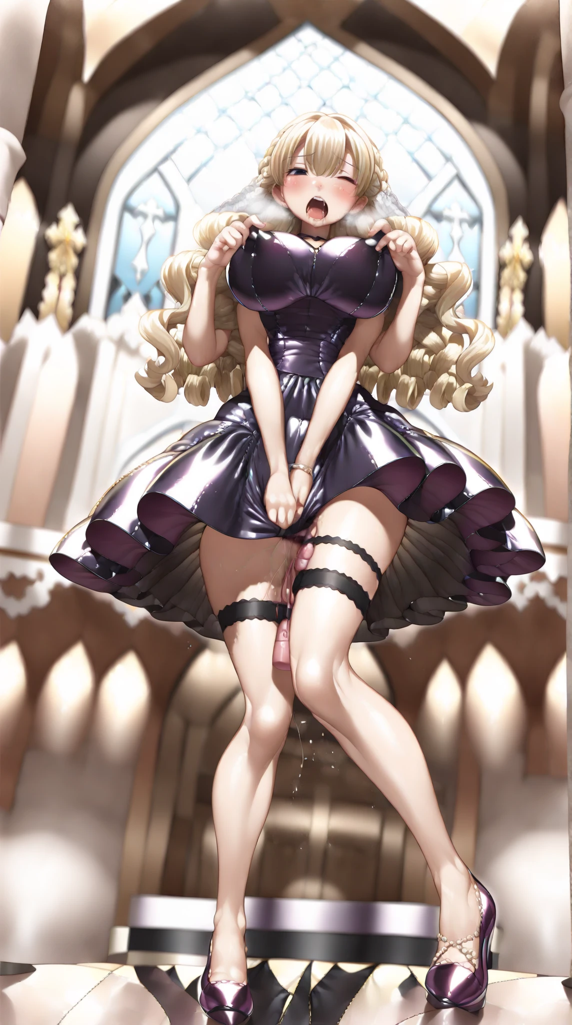 (Virginia Otis, 43 years old (Blonde, blue eyes)) Strike a Pose (George Gerard, age 41 (Black Hair, Green Eyes)). ((Chubby))Victorian Style. An evening stroll at Canterville Castle (novel「ghost of canterville」Inspired by). 1887, Victorian Dark Fantasy,((Close your eyes in embarrassment:1.4)),(It feels so good I open my mouth),((Anus is visible:1.2))、((Very big boobs))、Depth of written boundary, (From belowの眺め:1.2),((Panty Shot))、((Camel Toe))、((From below:1.1))、((Leg spread:1.3))、((Huge breasts:1.2))、((Huge hips:1.3))、((Leg spread:1.3)),(((squat)))、(((Spread your legs)))、See-through panties、(((Transparent panties)))、((Panty Shot))、(Crotch close up)、((Lift up your skirt yourself)),((Masturbation with a dildo:1.5))