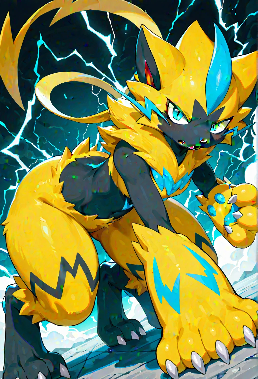 Zeraora Pokémon Big cock ejaculation