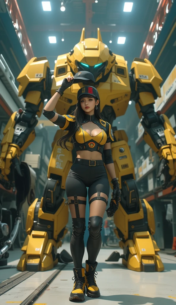((Unreal Engine 5)), Realistic Rendering, Excellent, lights on suit armor, (Yoga Pants), looking on viewer, posing walkdown on street, beautiful face, makeup, (photorealism:1.2), ultrarealistic uhd face, (huge fake boobs:1.4), (gigantic breasts:1.1), (muscle abs), (big butt), (wide hips), (thick thighs), slim waist, hourglass figure, half body, ((glowing skin)), ((shiny skin)), Realistic body, ((she is sexy)), ((clean skin)), photorealistic, bokeh, motion blur, masterpiece, highres, 1080P, super detail, textured skin
