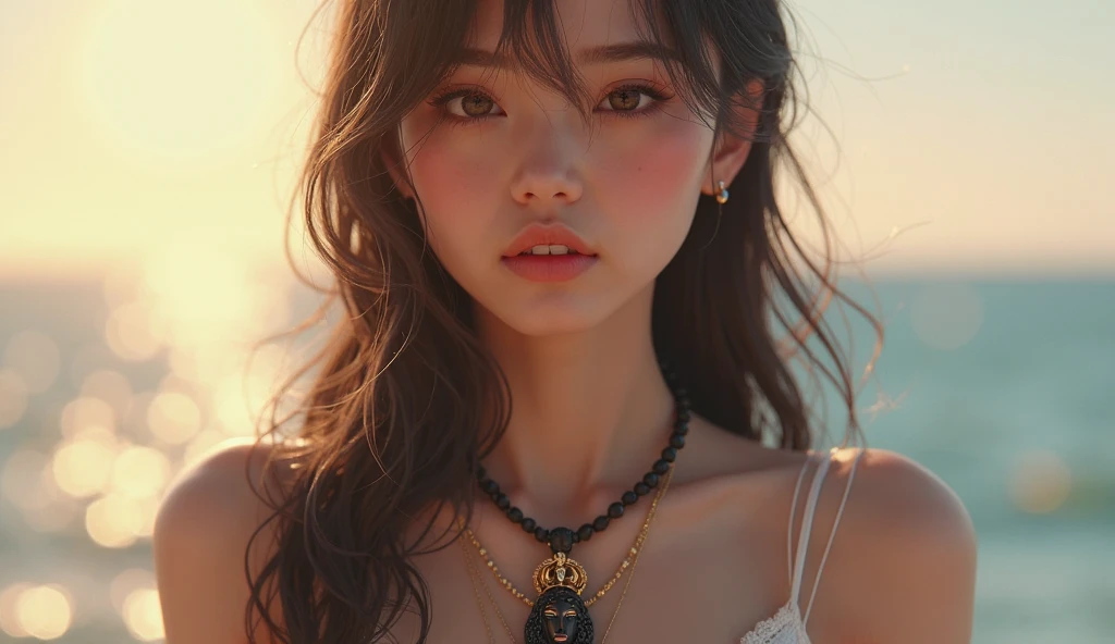 Masterpiece、最high quality、high quality、High definition、High resolution、High detail、Lens flare、Ray tracing method、high qualityの質感、high qualityの影、Beautiful details、Detailed and delicate、Detailed texture、Realistic facial expression、Realistic and colorful、Delicate、Cinematic Light、Side light、Sharp Focus、(1 woman:1.3)、(Intricate details、Makeup、Pure Eros Face_v1:0.5)、(Details Beautiful delicate face、Detailed beautiful delicate eyes、Perfect Facial Proportions、Detailed skin、Charm)、fancy hairstyles、Beautiful bangs、(Two-tone gradient hair color）、slender、(Upturned beautiful breasts)、Raise your arm and make a peace sign、(Detailed crotch、Showing off your crotch)、Female juice、((Experiencing the best orgasm))、(Light-colored V-cut、Light-colored thong)、(Thigh mini skirt、Low-rise mini skirt)、(Front-facing shirt、No sleeve、Crop top)、(The wind blows and sways、 roll up)、Low-angle composition、Wide Shot