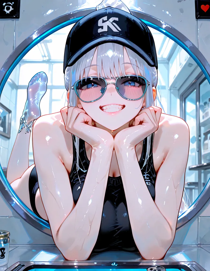 masterpiece, best quality, very aesthetic, absurdres,
full_body, close-up,
pokemon,
nessa_(pokemon),
hot_spring, outside, night, dim_lighting, steam, water, night_sky, overgrown, 1girl, wide_hips, thick_thighs, narrow_waist, slim_waist, large_breasts, huge_ass, toned, covered_abs, light_eyes, dark_hair, dark_skin, dark-skinned_female, oni, tied_hair, long_bangs, breasts_squeezed_together, dynamic_pose, partially_submerged, naughty_smile, light_smile, tomboy, one-piece_swimsuit, skin_tight, competition_swimsuit, multi-strapped_swimsuit, leotard, thigh_strap, turtleneck, navel_cutout, underboob, shiny_swimsuit, wet_swimsuit, see-through, wet_skin, shiny_skin, water_drop, steaming_body, latex, strap_pull,