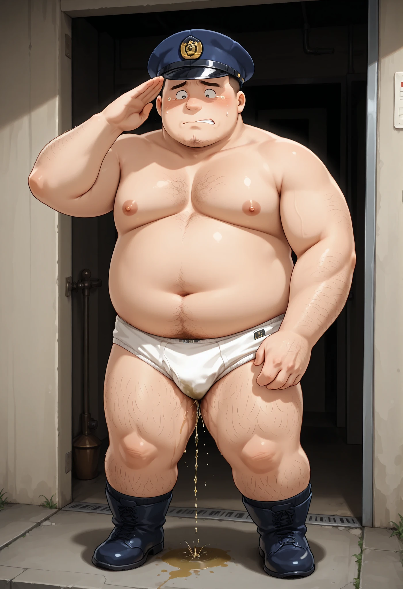 Leib, Tummy, Chubby, Male Focus, Stomach, Underwear, Detailed bulge, Nipples, Sexy Pose, Full Body