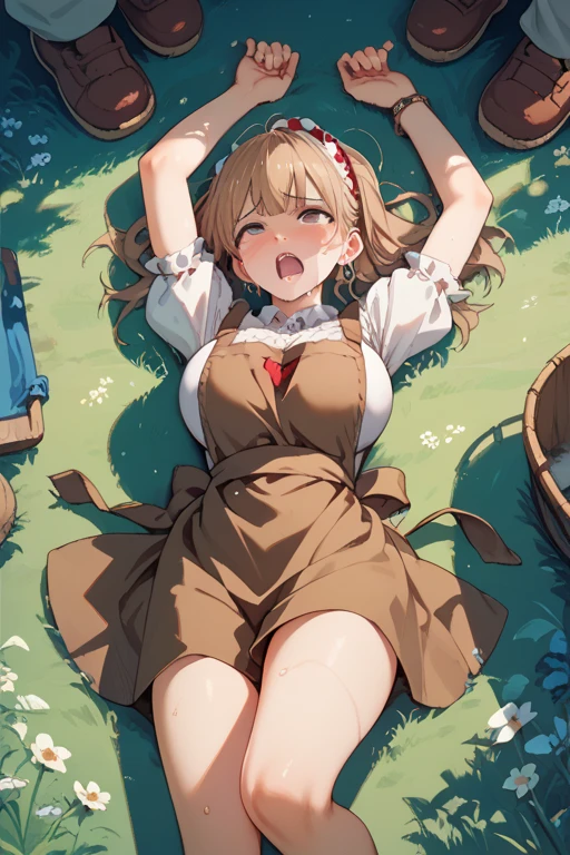1girl, solo, park, tree, cobblestone, jack-o' challenge, top-down bottom up, mumeidef <lora:jackopose:1> <lora:nanashi_mumei_4_outfits:1>