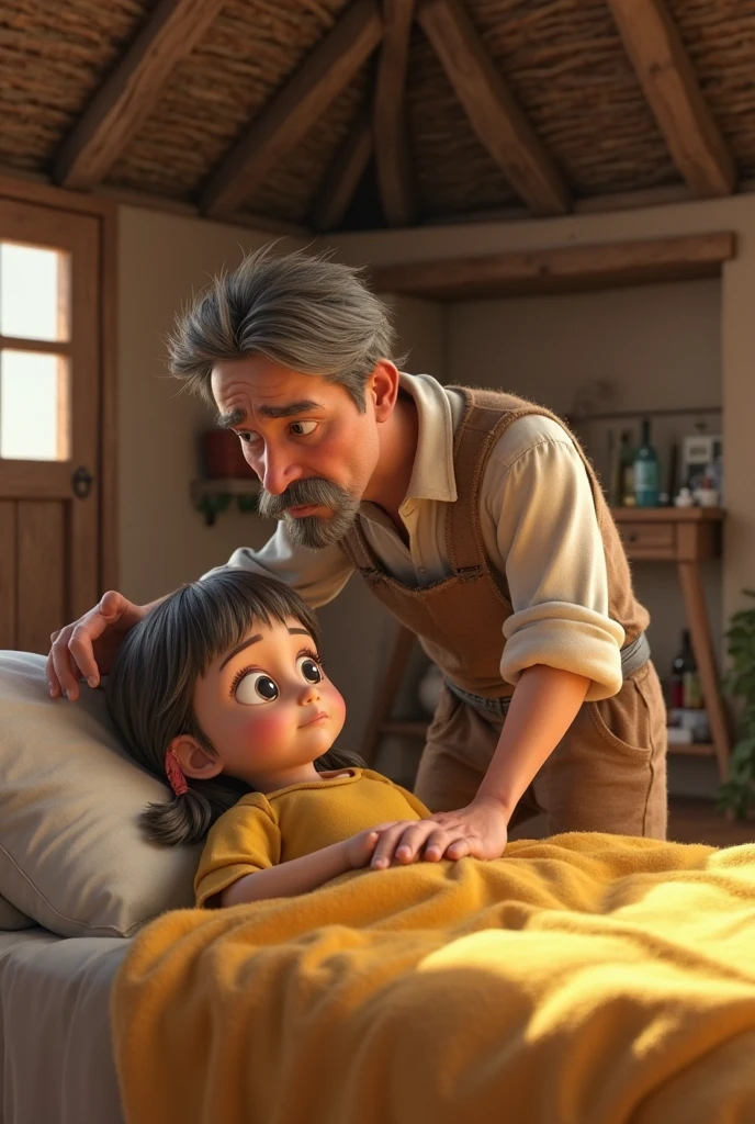 masterpiece, ultra realistic, a father playing with his children, showing a lot of love, in celebration of father's day, intricate details, 4k, 4d cinema, diffused light, rays of light illuminating, dslr, scenery of a bed in a room , detailed and perfect faces, engine engine
